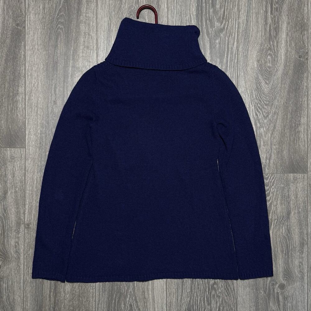 Banana Republic Sweater Womens XS Blue Luxury Cashmere Blend Cowl Neck Ribbed - Picture 4 of 10